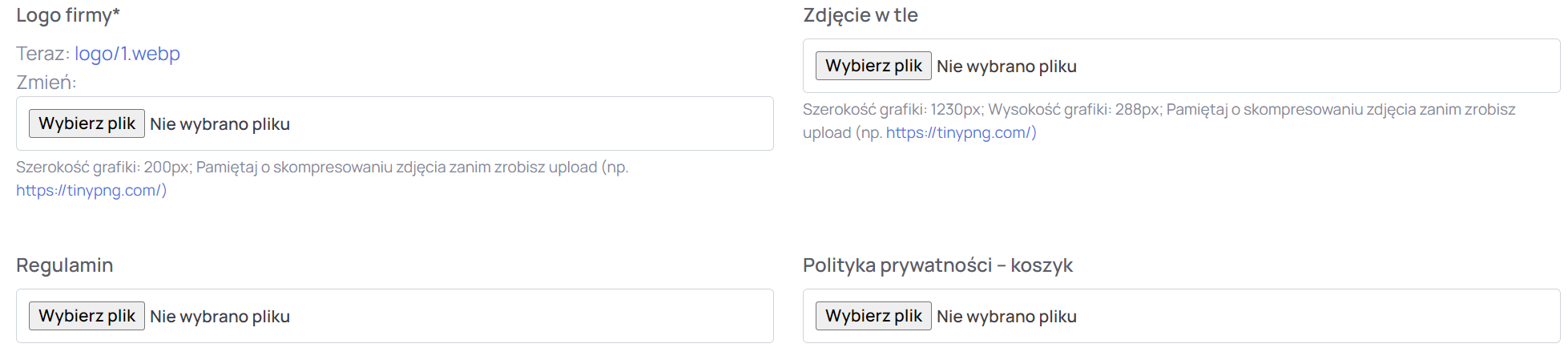 Wymagania dotyczące plików graficznych